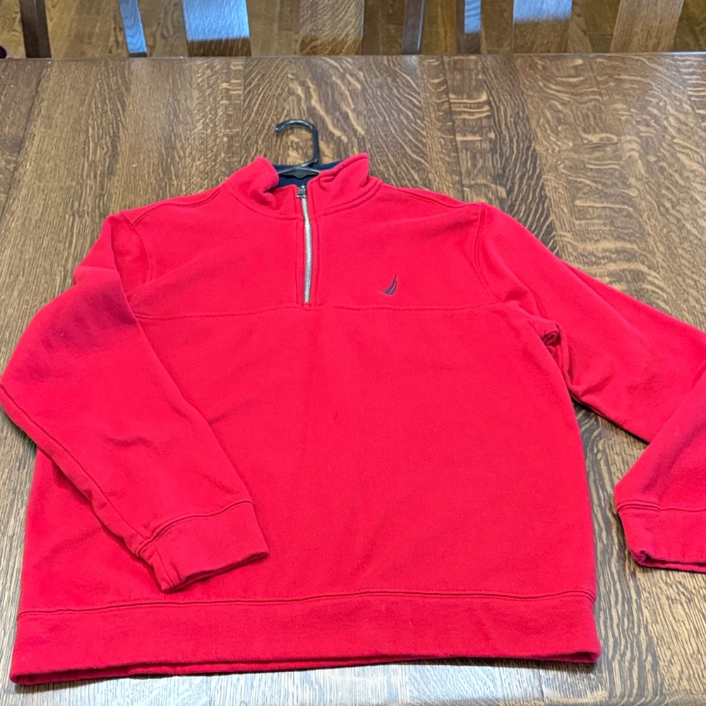 Nautica Men's Bright Red Zip-Up fleece
